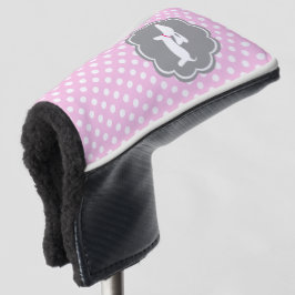 Dackel Pink Polka Dot Golf Head Cover Putter Headcover
