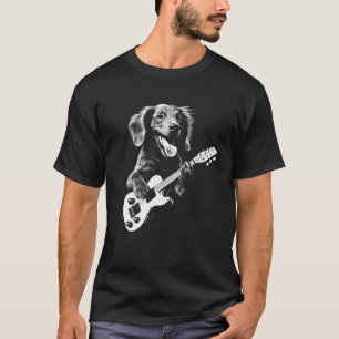 Dackel Playing Gitarre Funny Guitar Dog T Shirt