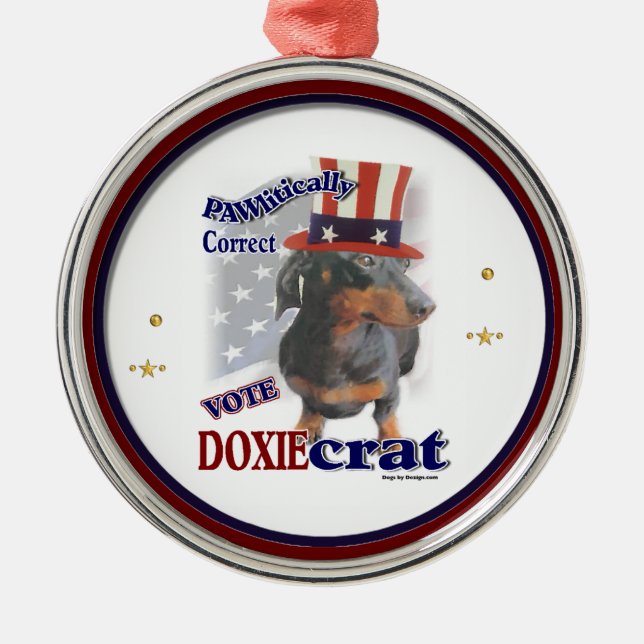 Dackel Politischer Humor Ornament Aus Metall (Vorne)