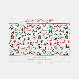 Dackel Poodle Dog Furore Weihnachten Fleecedecke