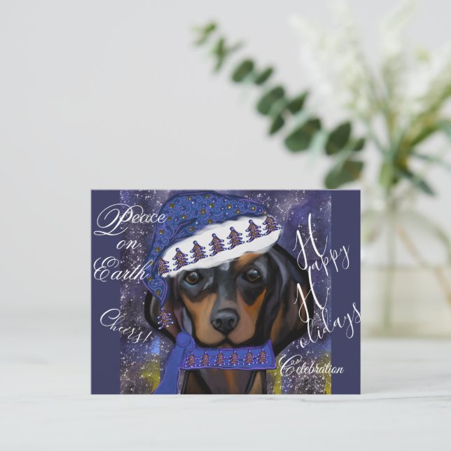 Dackel Postkarte (Stehend Vorderseite)