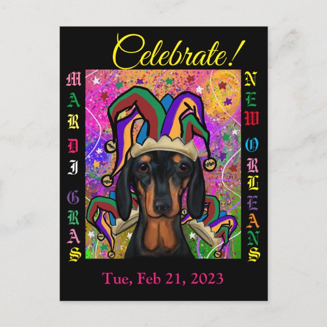 Dackel Postkarte (Vorderseite)