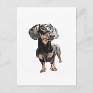 Dackel Postkarte – Wiener Hund, Aquarell