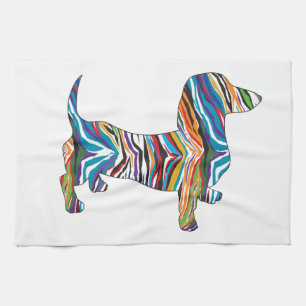 Dackel - Psychedelic Zbra Dackel Handtuch