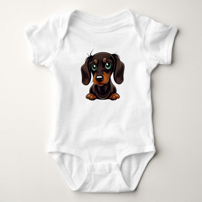 Dackel Pup's Playtime Baby Strampler (Vorderseite)