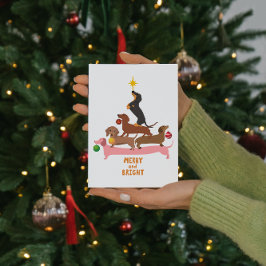 Dackel Pyramid Weihnachtsbaum Ornamente Weihnachte Feiertagskarte