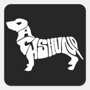 Dackel Quadratischer Aufkleber