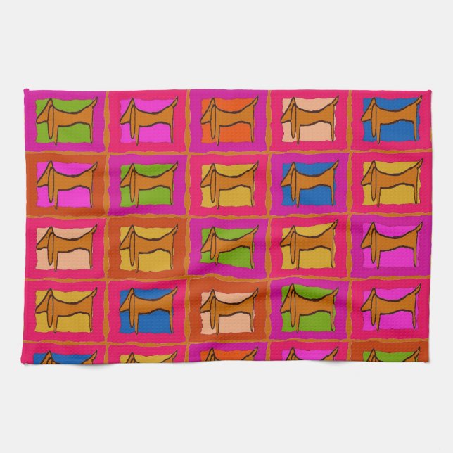 Dackel Quilt Küchentuch (Horizontal)