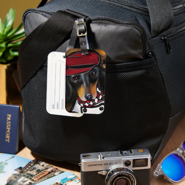 DACKEL RACER GEPÄCKANHÄNGER (Vorderseite & Rückseite)