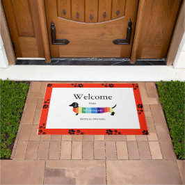 Dackel Rainbow Monogram Welcome Typografy Dog Fußmatte