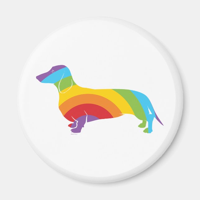 Dackel-Regenbogenverbindung Magnet (Vorne)