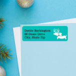 Dackel Reindeer Blue Christmas Address Labels<br><div class="desc">Fun Dackel Hund und Dackel Designs</div>