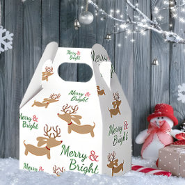 Dackel Reindeer Frohe Weihnachtsfeier Geschenkboxe Geschenkschachtel