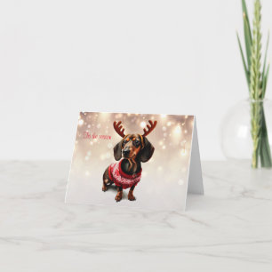Dackel Rentier Weihnachtskarte Karte