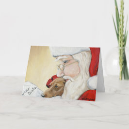 "Dackel Request for Santa" Art Weihnachtskarte Feiertagskarte