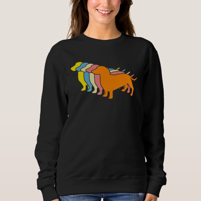 Dackel Retro Dackel Dackel Sweatshirt (Vorderseite)