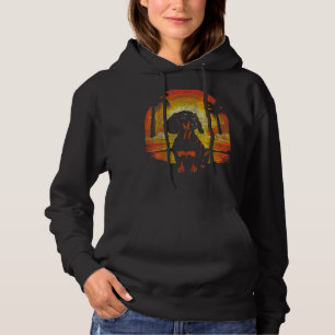 Dackel Retro Vintag 70er Sunset Dackel Hund für Hoodie