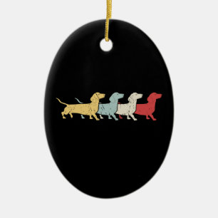 Dackel Retro Vintag Keramik Ornament