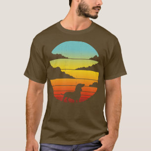 Dackel Retro Vintag Sunset 60er 70er für Männer Wo T-Shirt