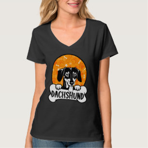 Dackel Retro Vintage Silhouette Niedlicher Hund T-Shirt