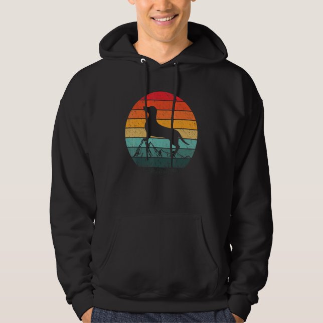 Dackel Retro Vintager Hund Männer Hoodie (Vorderseite)