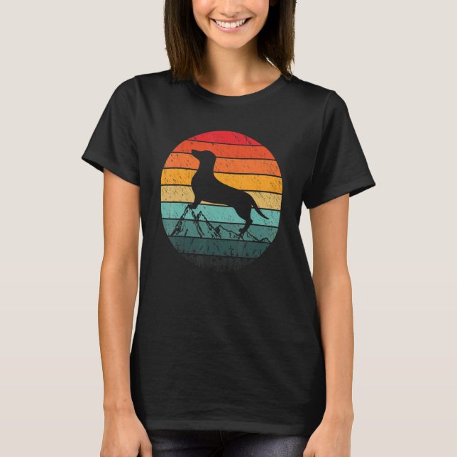 Dackel Retro Vintager Hund Männer T-Shirt (Vorderseite)