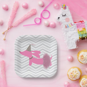 Dackel Rosa Dackel Dog Party Teller