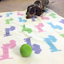 Dackel Rosa Lila blaue Grüne Pasteten Blumenbeete Fleecedecke