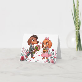 Dackel Rose Valentinkarte Karte