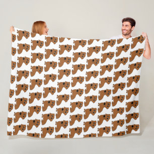 Dackel Roter Cartoon Fleecedecke