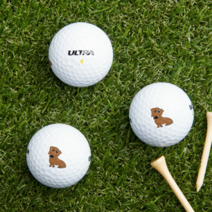 Dackel Roter Cartoon Golfball