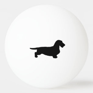 Dackel Rough Hair - Silhouette 1 Tischtennisball