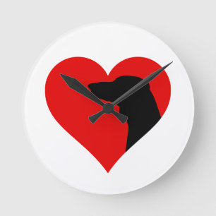 Dackel Runde Wanduhr