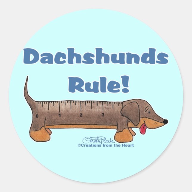 Dackel Runder Aufkleber (Vorderseite)