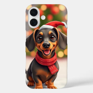 Dackel Santa iPhone 16 Hülle