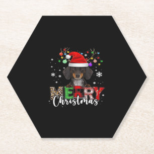 Dackel Santa Dog Frohe Weihnachten überversiegelt  Untersetzer