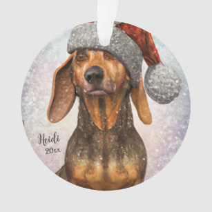 Dackel, Santa Dog, Personalisieren, Weihnachten Ornament