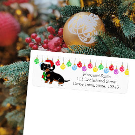 Dackel Santa Labels