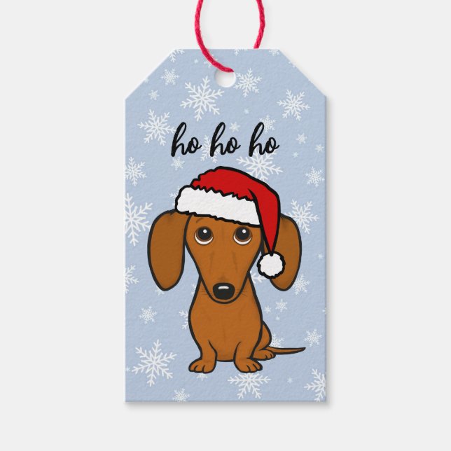 Dackel Santa Niedliche Weihnachtszeit Dackel Hunde Geschenkanhänger (Vorderseite)