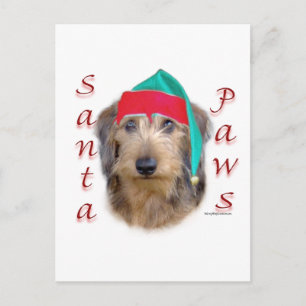 Dackel Santa Paws Feiertagspostkarte