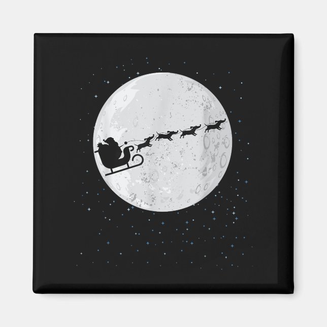 Dackel Santa Sleigh Dackel Dog Weihnachtsgeschenk  Magnet (Vorne)