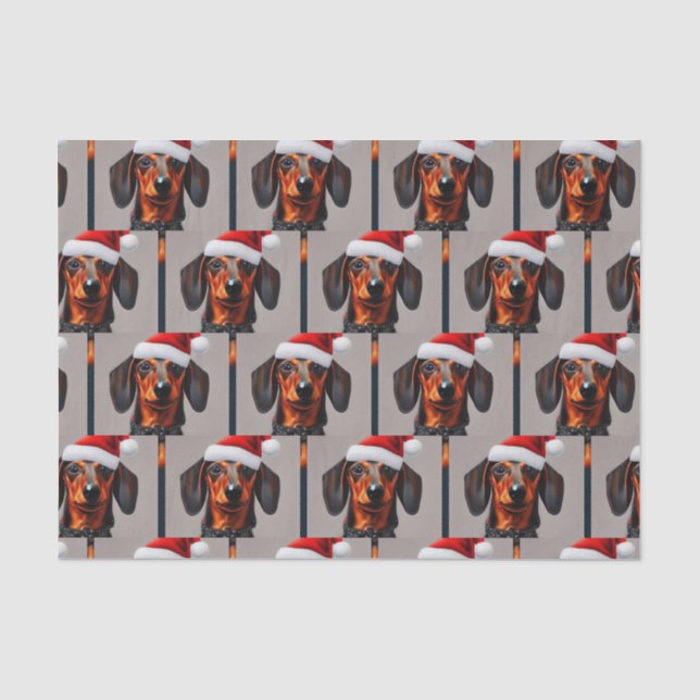 Dackel Santa Tissue Paper Seidenpapier (Vorderseite)