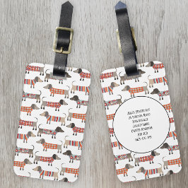 Dackel Sausage Dog Muster Individuelle Name Gepäckanhänger