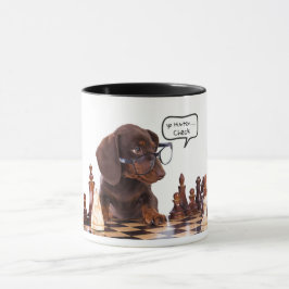 Dackel Schachspieler Tasse