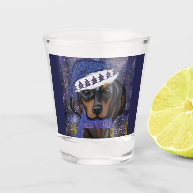 Dackel Schnapsglas (Vorderseite)