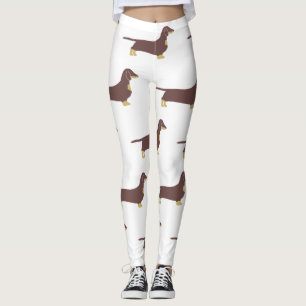 Dackel Schokolade und tan Silhouette Leggings