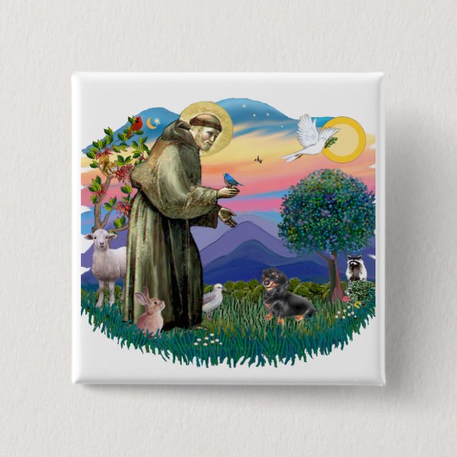 Dackel (schwarz und braun) button (Vorderseite)