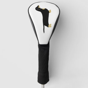 Dackel Schwarz-Weiß-Silhouette Golf Headcover