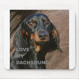Dackel-schwarzer und tan Liebe w pic Mousepad