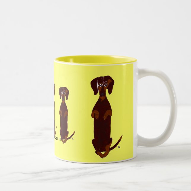 Dackel-Sidney-Tasse Zweifarbige Tasse (Rechts)